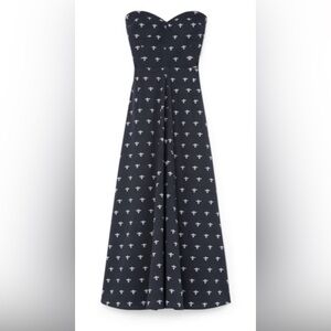 Goop G. Black and White Patterned Strapless Dress